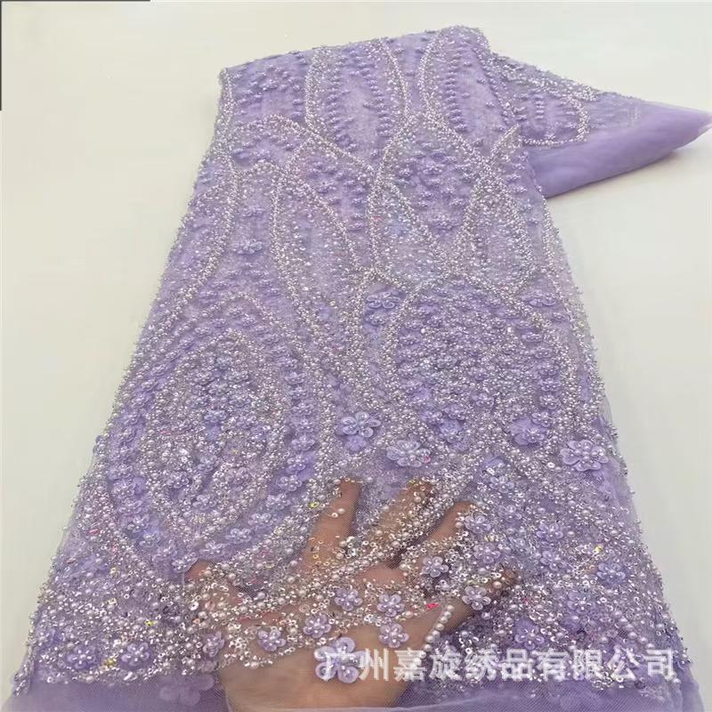 explosión de la industria pesada láser flor de arroz tela de encaje vestido de boda vestido de rendimiento