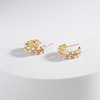 Silver needle, earrings, fashionable zirconium, french style, silver 925 sample, light luxury style, internet celebrity