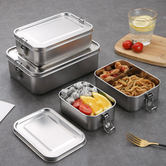 304ステンレス製弁当箱仕切り付き弁当箱ストレート型保冷箱厚め食品収納箱弁当箱