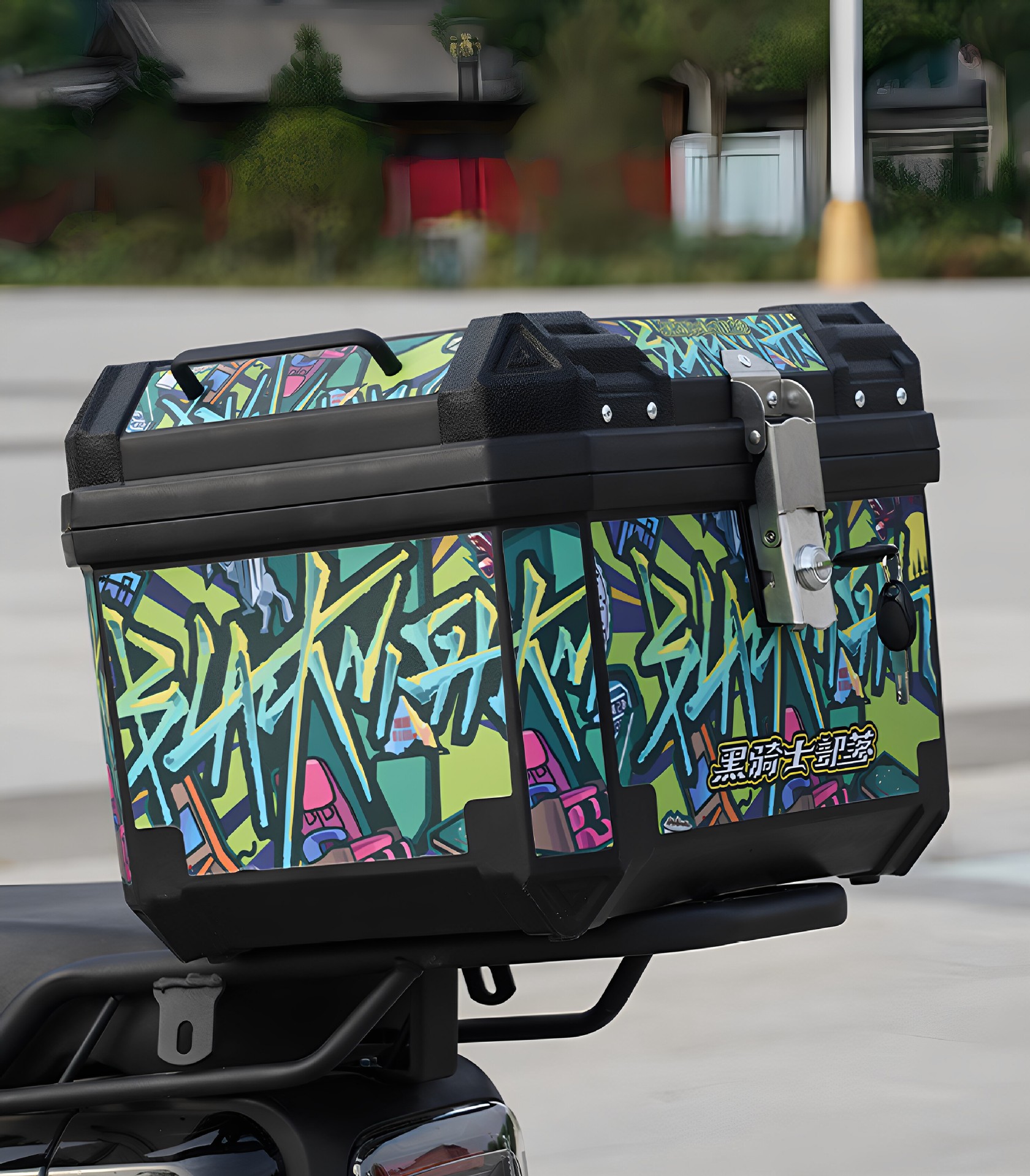Universal large-capacity electric vehicle trunk, motorcycle tail box, large storage trunk for No.9 electric scooters, delivery rear trunk