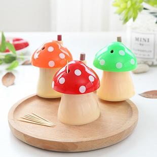 Creative Home Cute Mushroom Toothpick Box Push-Type Toothpick Tube Portable Automatic Toothpick Storage Jar Toothpick Dreamland