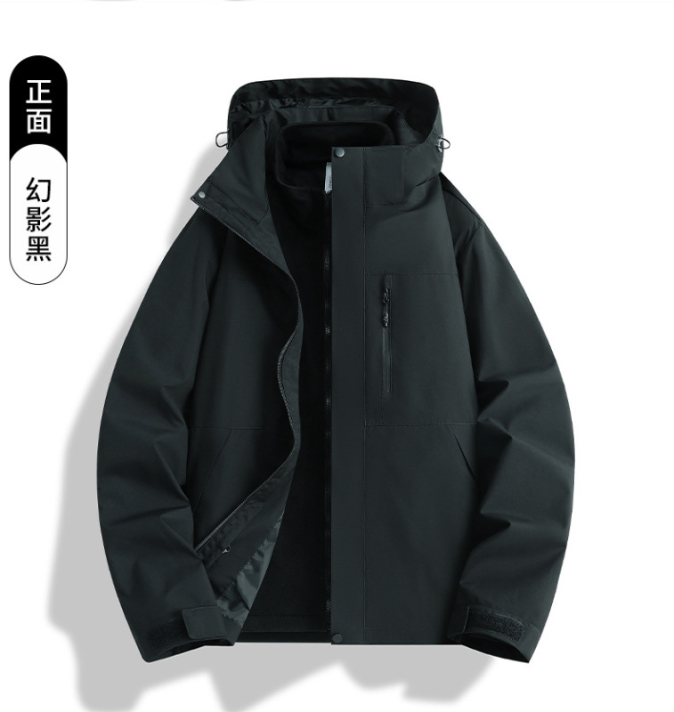 新款冲锋衣摇粒绒内胆保暖可定制LOGO冬季现货服装男女连帽登山服|undefined