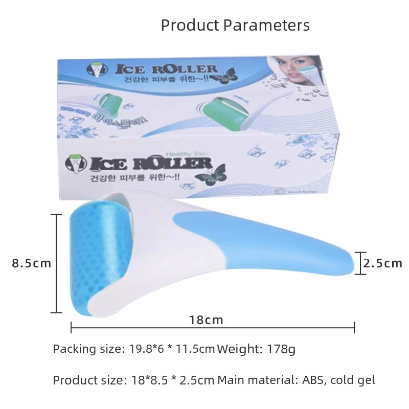 Double-headed ice roller skin massager with replaceable ice head for refreshing face wholesale ice roller ice roller