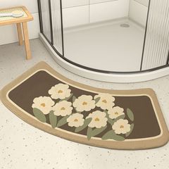 Bathroom water-absorbing curved foot mat anti-slip mat shower room bath tub entrance mat bathroom entry mat