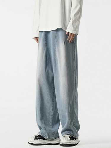 Vintage American Black Men's Spring and Autumn Loose Straight Leg Wide Leg Pants for a Rebel and Stylish High-End Look