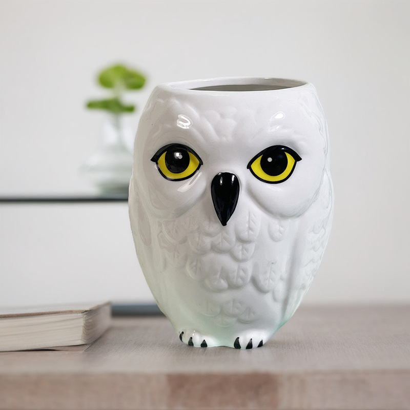 Taza de Cerámica de Búho – Temática de Harry Potter, Ideal para Café o Decoración