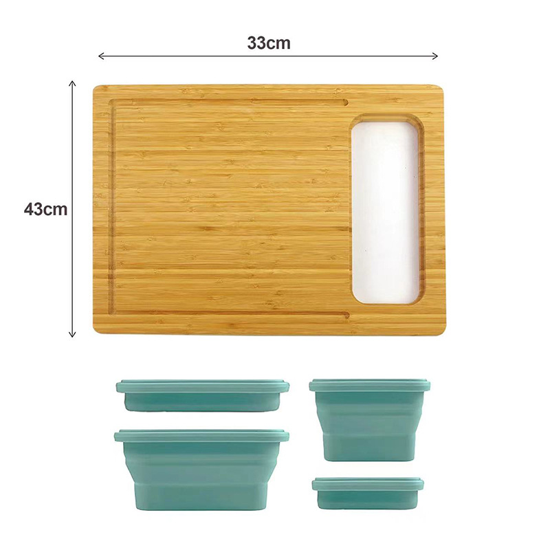Clasificación de bambú tabla de cortar cocina multi-función tabla de cortar con caja de verduras plegable puede agregar el logotipo de fábrica
