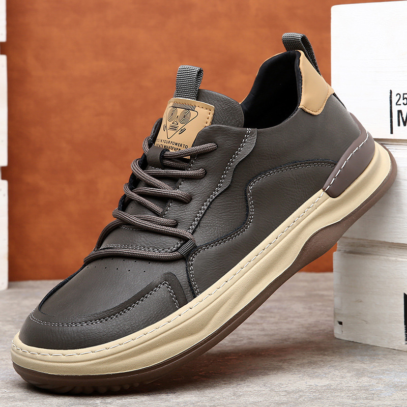 2025 New Men's Shoes Breathable Cowhide European Station Trendy All-match Brown Retro Genuine Leather Casual Sneakers 2025 New Men's Shoes Breathable Cowhide European Station Trendy All-match Brown Retro Genuine Leather Casual Sneakers