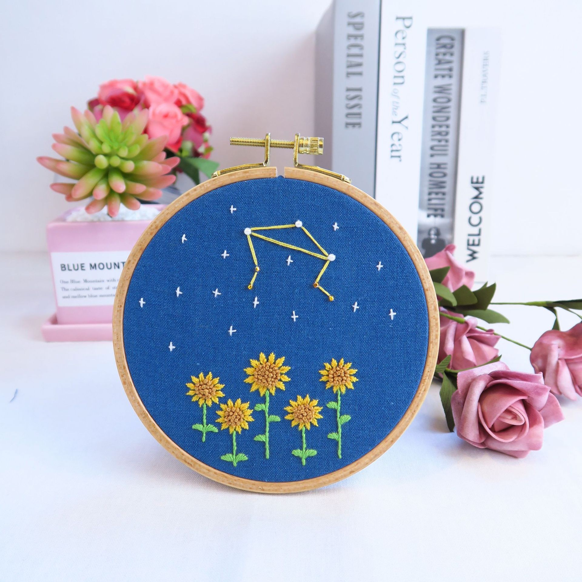 Fábrica al por mayor bordado DIY hecho a mano material paquete matar tiempo principiante creativo tela pequeña pintura