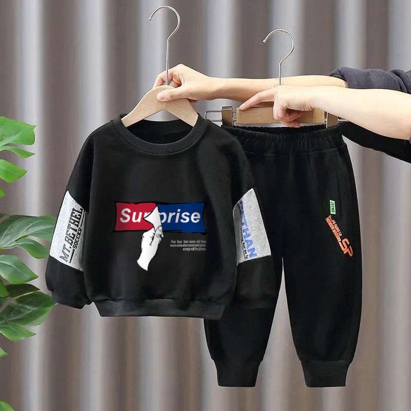 2021 frühling und Herbst Neue Casual ärmeln Kleidung für Jungen Mode Outwear Lange Hosen Zwei Stück Set_voghion.com