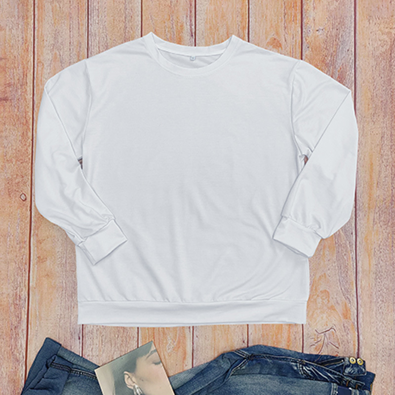 Felpa con cappuccio taglie forti autunno e inverno, da donna, girocollo, ampia, a maniche lunghe, stampa di Halloween_voghion.com