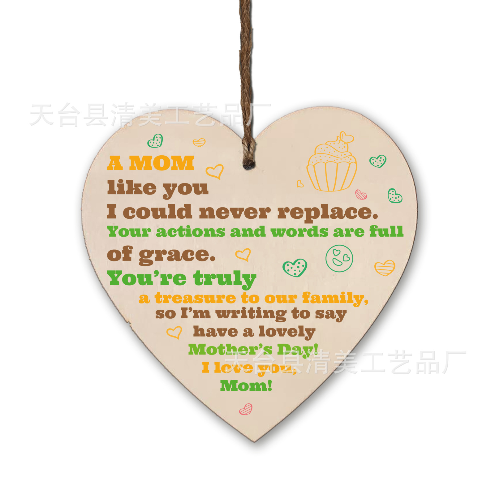 100mm love madera pieza colgante 1 paquete