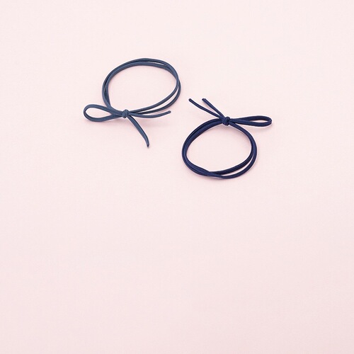 Simple and Fresh Korean Style Basic Flat Cord Hair Tie with Bow, Small and Cute Hair Accessories, Elastic Hairband with Knot