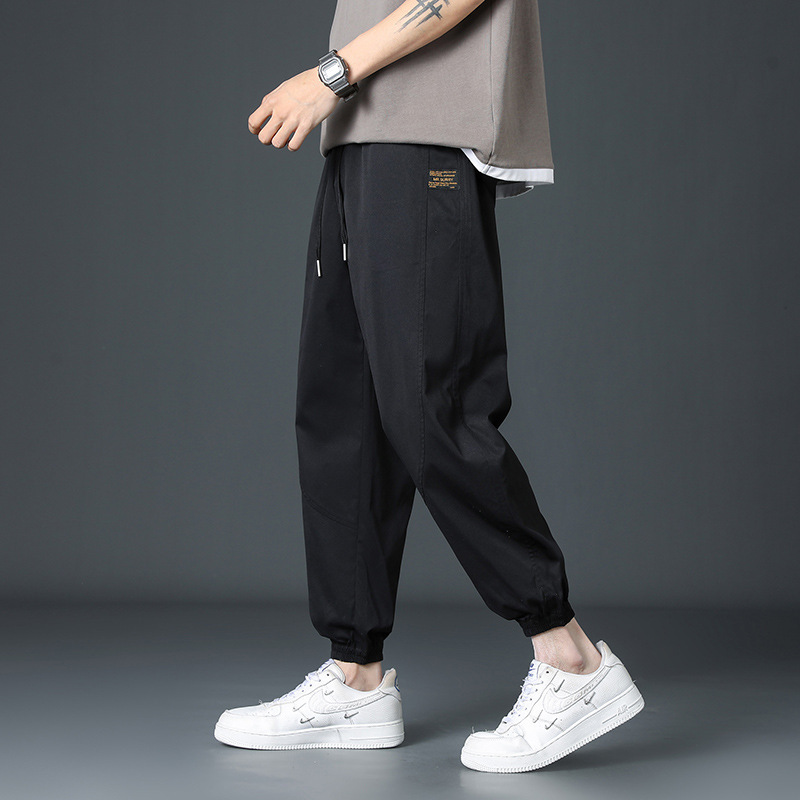 Pants Men's Summer Loose Korean Style Student Thin Fashionable Foot-binding Sports Breathable Workwear Pants Casual Pants