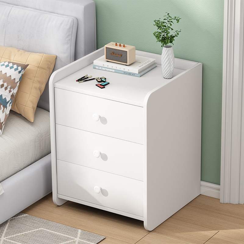 Mesita de noche moderno minimalista dormitorio simple pequeño tres cajones mesita de noche gabinete de almacenamiento en el hogar mini armario