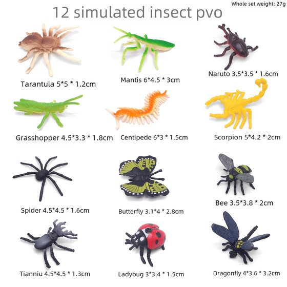 Foreign trade new simulation insect 12 PVC real insect model Scorpion spider butterfly sand table ornaments wholesale