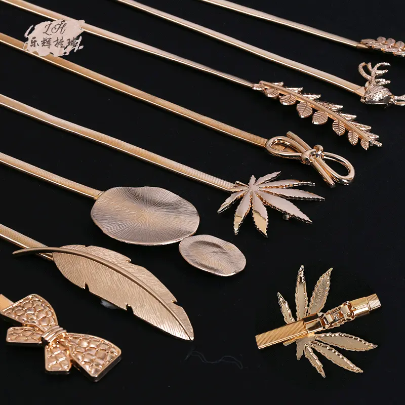 厂家供应 北欧风弹簧窗帘绑带 金属电镀装饰配件弹性绑绳窗帘扣