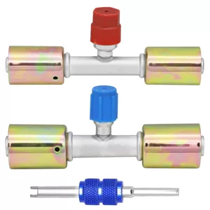 Car air conditioning connector # 8 # 10 180 ° Straight air conditioning valve high and low pressure air conditioning hose adapter R134a