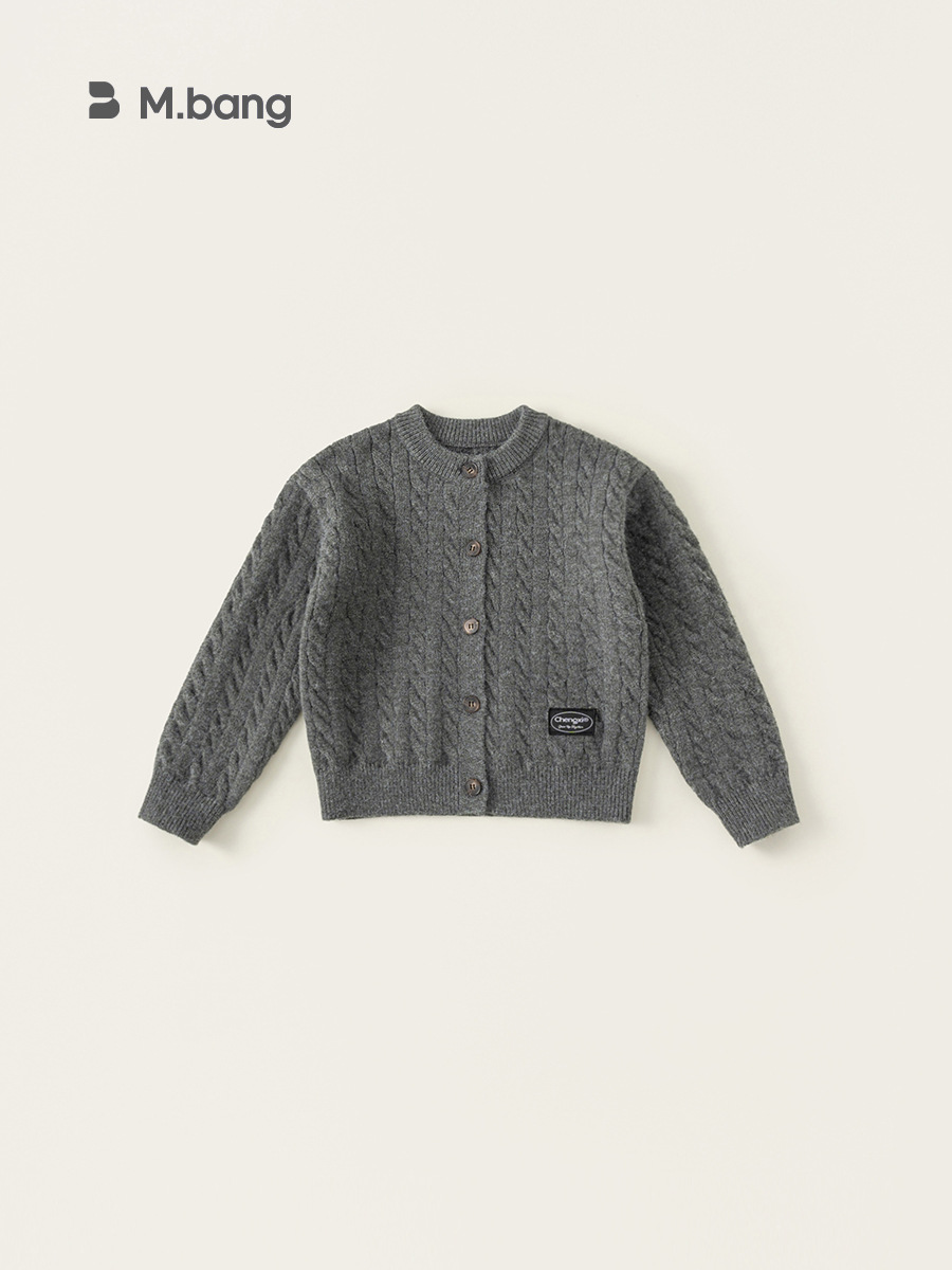 Yubao ropa infantil suéter de invierno nuevo estilo niñas color sólido variedad de niños chaqueta de punto de torsión extranjera