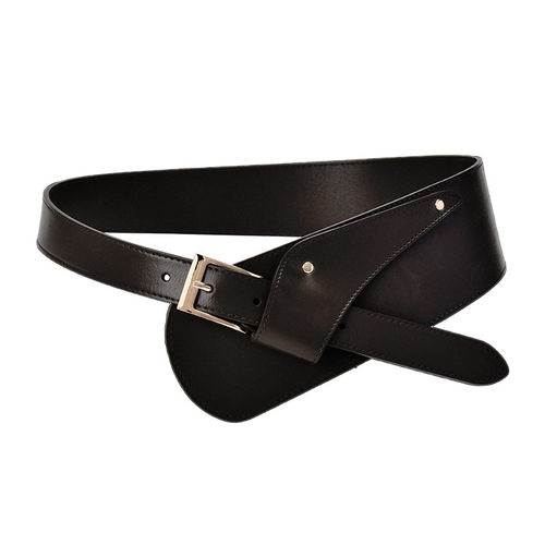 New style women's belt decoration, fashionable corset with coat, waist-cinching leather belt, coat with diagonal wide girdle belt