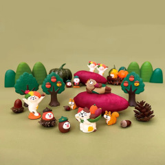 秋の収穫食料品和風猫装飾品 ZAKKA トレンディな柿猫ブラインドボックス盆栽装飾樹脂工芸品装飾品