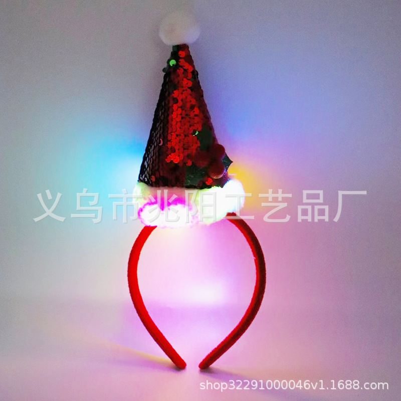 Cross-border caliente nueva diadema de Navidad lindo sombrero de Navidad accesorios para el cabello fiesta de fiesta bola de pelo decoración tocado