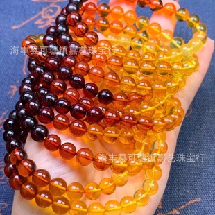 Natural beeswax rainbow beads gradient bracelet with amber bracelet small accessories necklace live wholesale supply