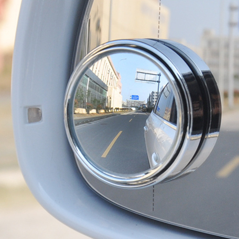 Car reversing rearview mirror paste type car small round mirror 360 degree adjustable large field of view auxiliary wide-angle blind spot mirror