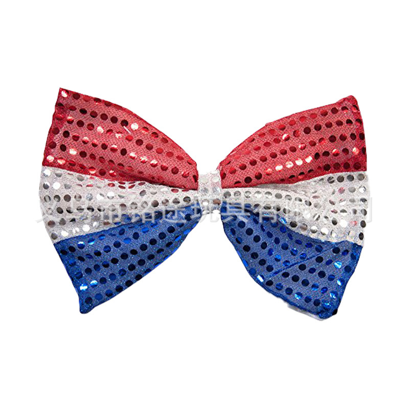 Sombrero de fiesta del Día de la Independencia de EE. UU., Sombrero de bandera nacional, Pajarita con lentejuelas, Sombrero de fiesta del tío Sam