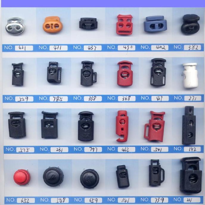 塑料弹簧扣尼龙双孔猪鼻扣单孔双孔塑料松紧调节扣收紧止滑扣批发