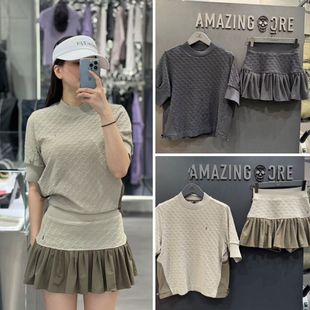Korean Golf Outdoor Leisure Sports Style Short-Sleeved Tops Ruffled Skirts Fashion Suits Versatile