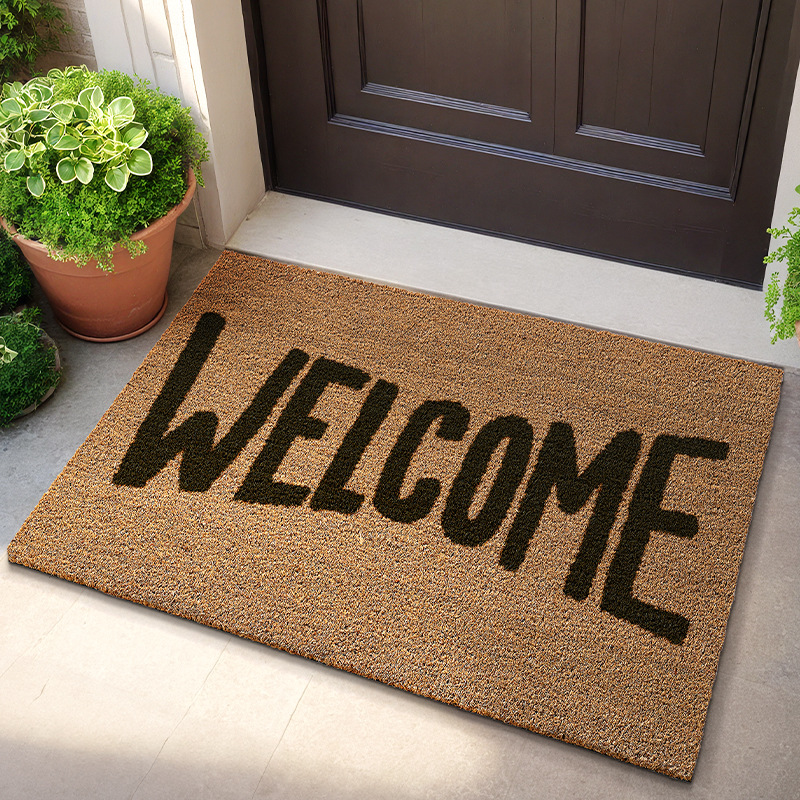 Alfombra de coco natural de fábrica directa para ventas transfronterizas, que elimina barro y polvo, antideslizante, resistente al desgaste, admite personalización y dropshipping.
