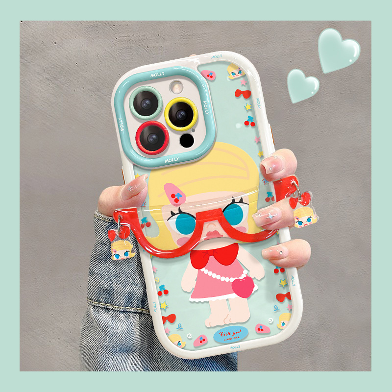 Bubble Mart Jasmine Glasses Doll Suitable for Apple 16 Mobile Phone Case 13Promax All-Inclusive 15 Cute 14 Cartoon Bubble Mart Jasmine Glasses Doll Suitable for Apple 16 Mobile Phone Case 13Promax All-Inclusive 15 Cute 14 Cartoon