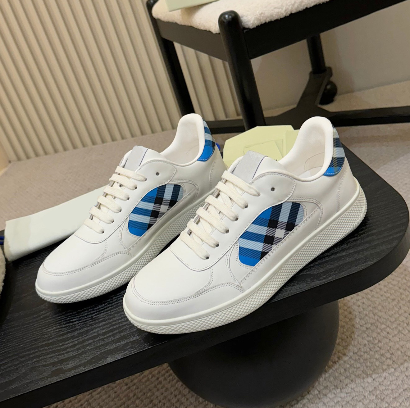 Spring Genuine Leather Plaid Casual Shoes Men's Y Fashion Sports Shoes Couple Style Comfortable Sneakers