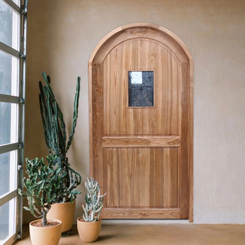 拱形门弧形平开门别墅庭院进户门家用入户门实木防盗门异形花园门