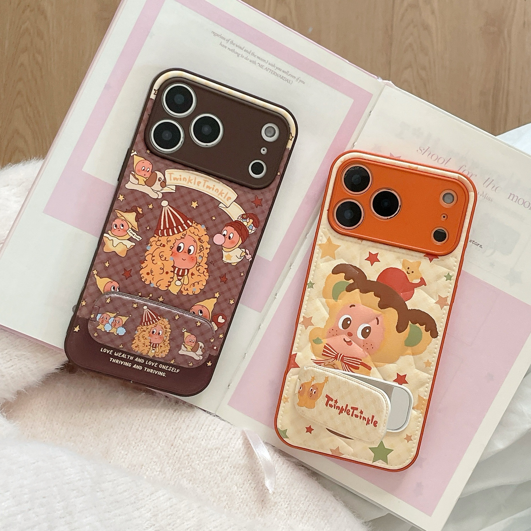 Drum Bag Embroider Patch Suitable for Apple 17Promax Mobile Phone Case Little Girl Pattern Invisible Bracket Soft and Cute