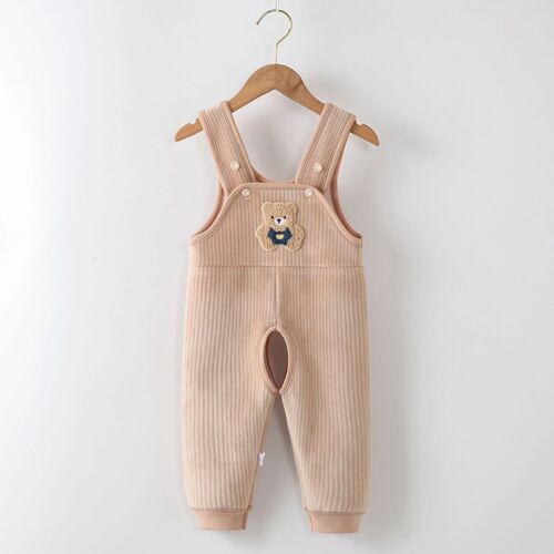 Baby and Toddler Spring and Autumn Winter Seasonal One-Piece Pants 0-3 Years Old Children's Outer Warming Belly Pants Baby Fleece Belting Pants