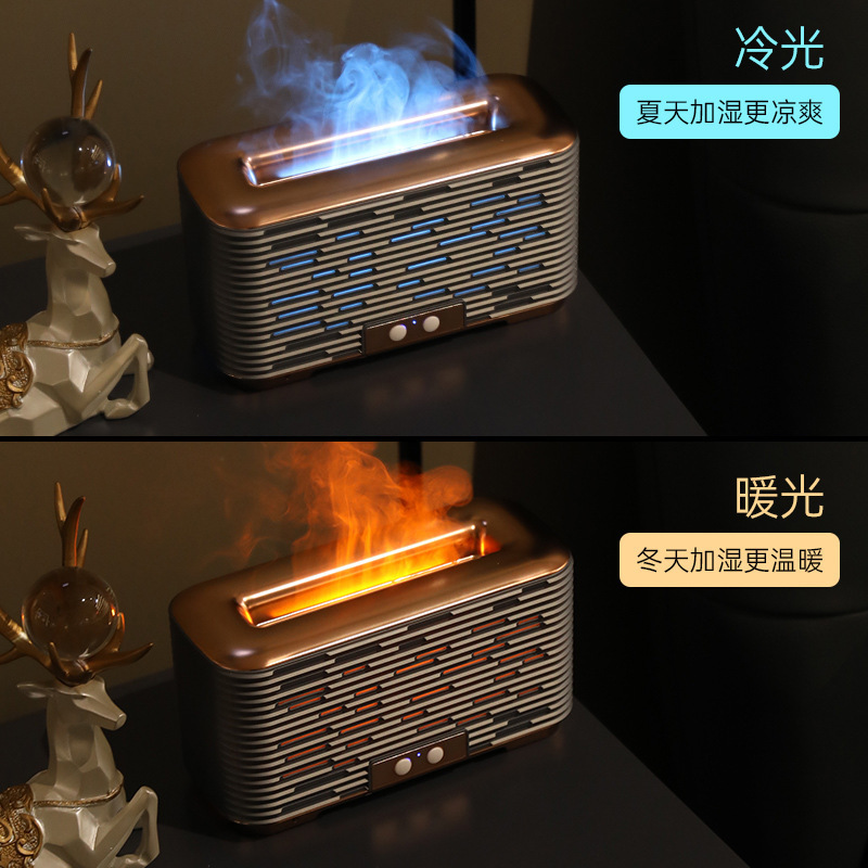 アロマディフューザー 車 USB 超音波アトマイザー ナイトライト付き 炎アロマ加湿器 家庭用 サイレント 大容量|undefined