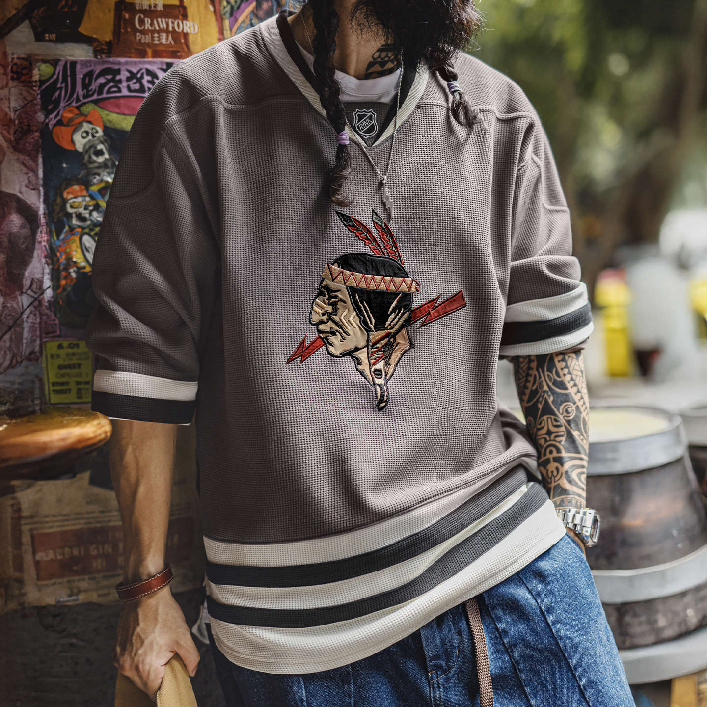 Retro long-sleeve