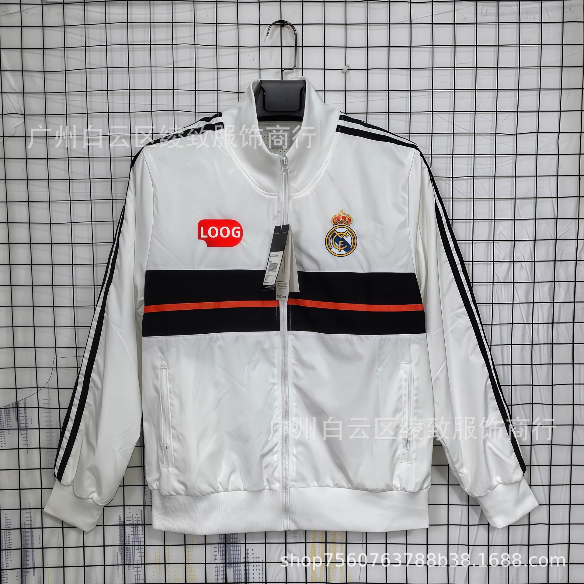 adidas Real Madrid Track Jacket Retro White Black Orange