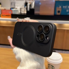 iPhone16 磁気電話ケース magsafe Apple 電気メッキ 13 スキンタッチ 12 ダークパープル 15 保護カバーに適しています。