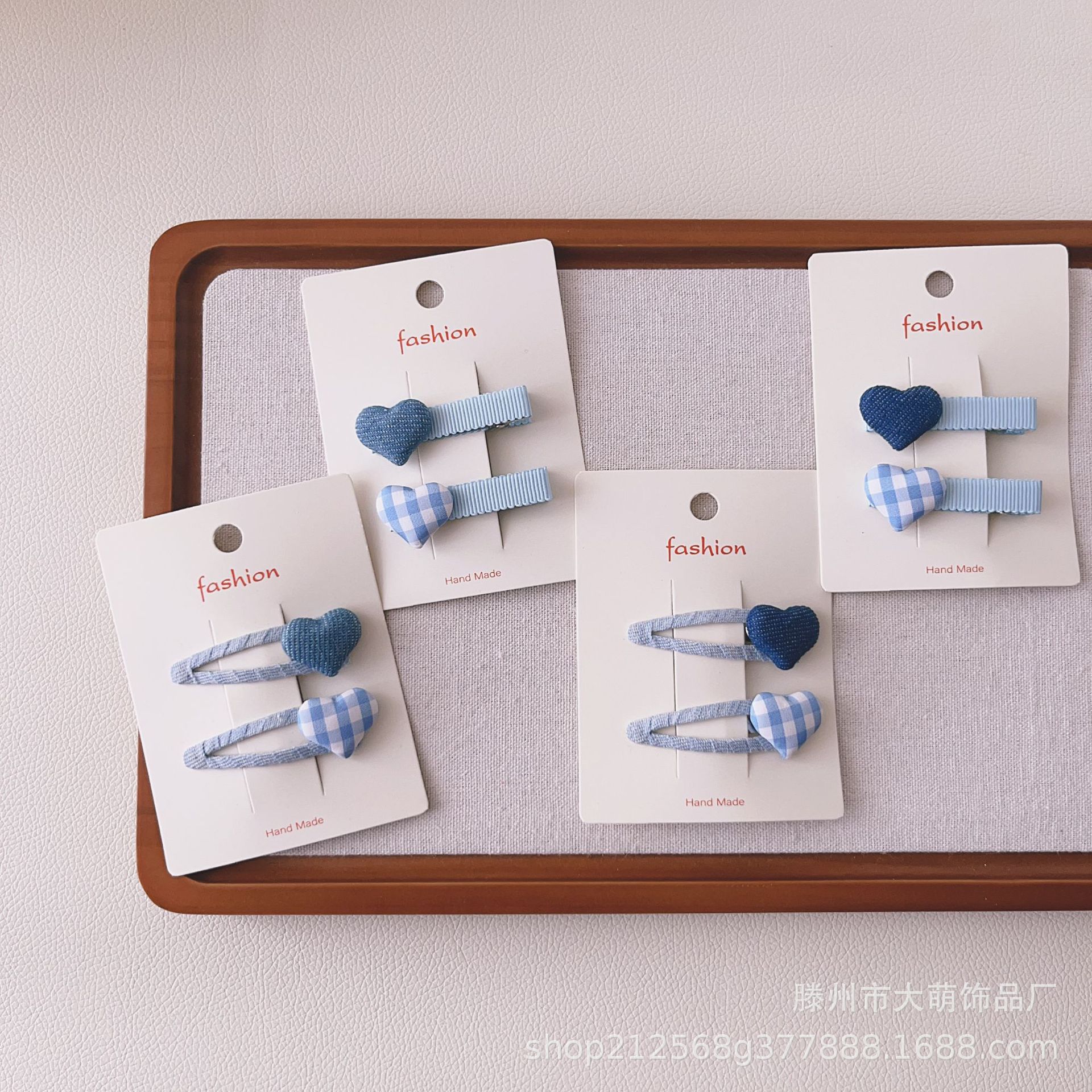 Korean Style Kidsren's Hair Accessories Blue Designer Hairpin Girl Baby All-Inclusive Cloth Edge Clip Bangs Clip Hairpin Clip