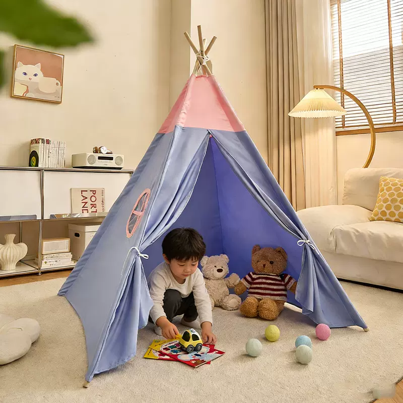 现货儿童帐篷印第安室内游戏屋公主玩具屋小房子宝宝拍照野餐道具