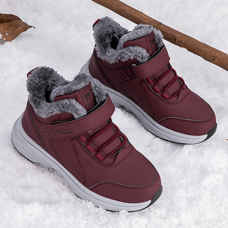 Zapatos de invierno de alta altura para personas mayores y zapatos de algodón de lana zapatos de mamá zapatos de deporte casuales zapatos de nieve zapatos de mediana edad image 7