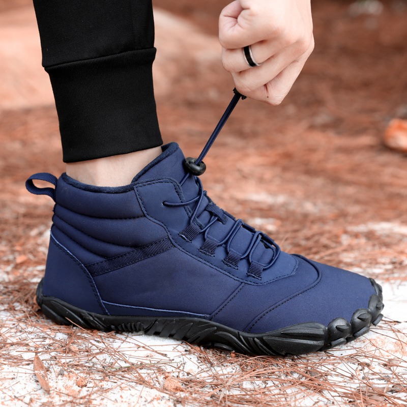 Zapatos de senderismo, antideslizantes, transfronterizos, cálidos, para otoño e invierno, zapatos de algodón repelentes al agua, botas de nieve de senderismo de cinco dedos para parejas, talla grande para exteriores