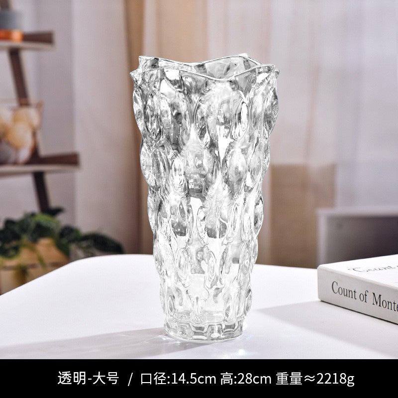 Nuevo jarrón de cristal transparente de agua de cristal cultivado Lilies Rose Decoración de escritorio de la sala de estar Decoración de alta calidad