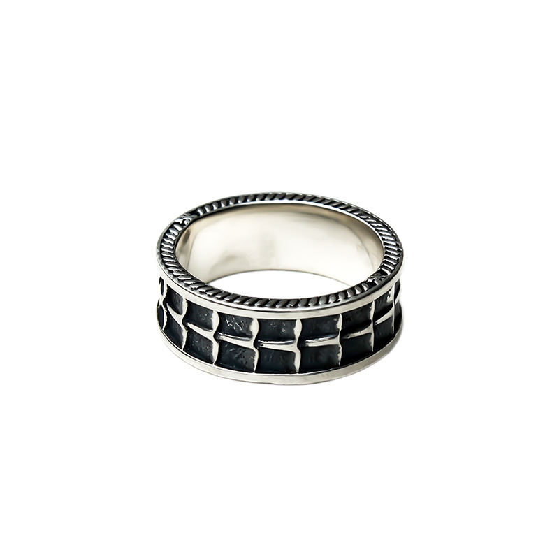 Qishang COLIMIDA "Scale Pattern" For Men, Unique Vintage Handmade Index Finger Ring, Fashionable Single Ring_voghion.com