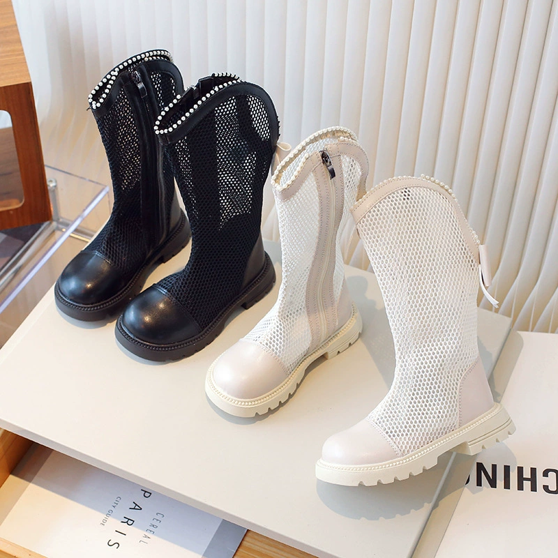 Принцесса прохладные сапоги для девочек 2025 новая дышащая сетка