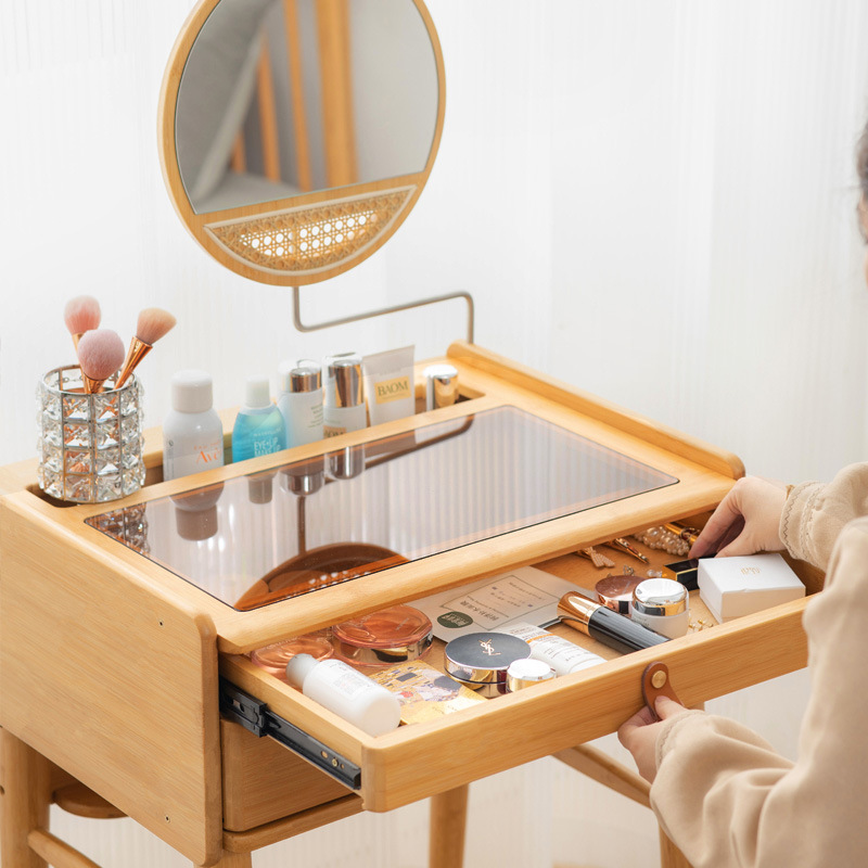 Tocador gabinete de almacenamiento de joyas simple moderno hogar pequeña mesa de maquillaje con espejo dormitorio tocador nuevo