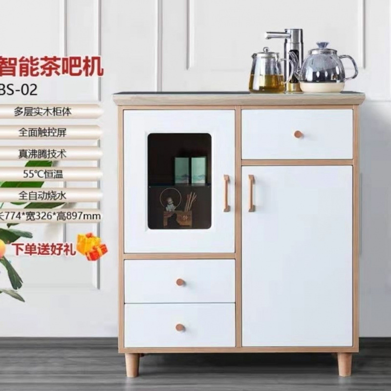 Nuevo tipo de madera de lujo ligera inteligente máquina de té sala de estar alta gama automática casera multifunción máquina de beber todo en un gabinete